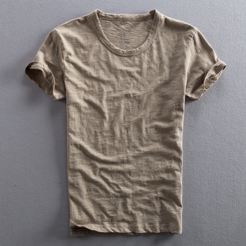 Men's Casual Thin Breathable Washed Cotton Short Sleeve