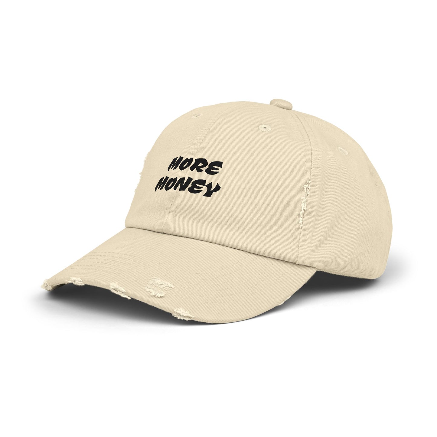 Unisex Distressed Cap - More Money Fashion Hat for Everyday Style