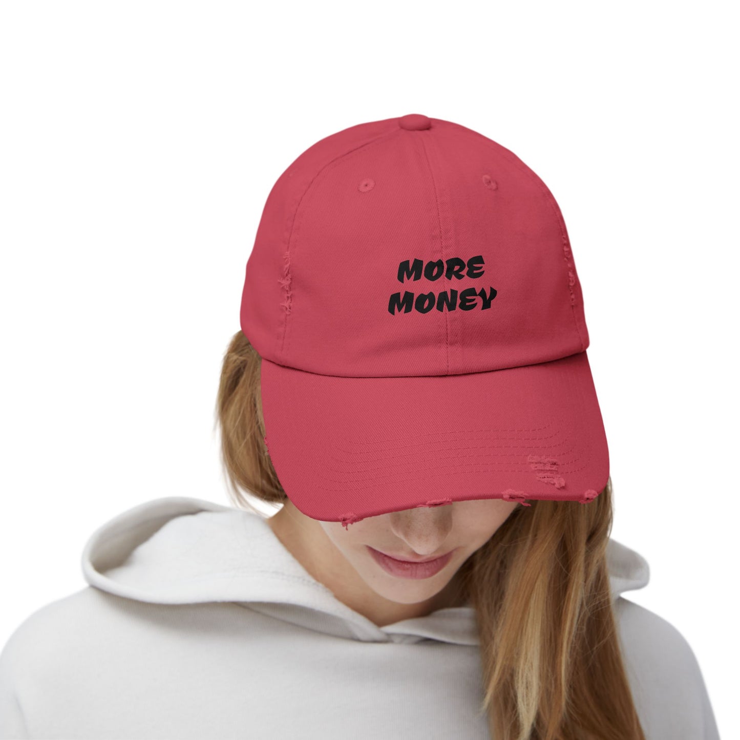 Unisex Distressed Cap - More Money Fashion Hat for Everyday Style