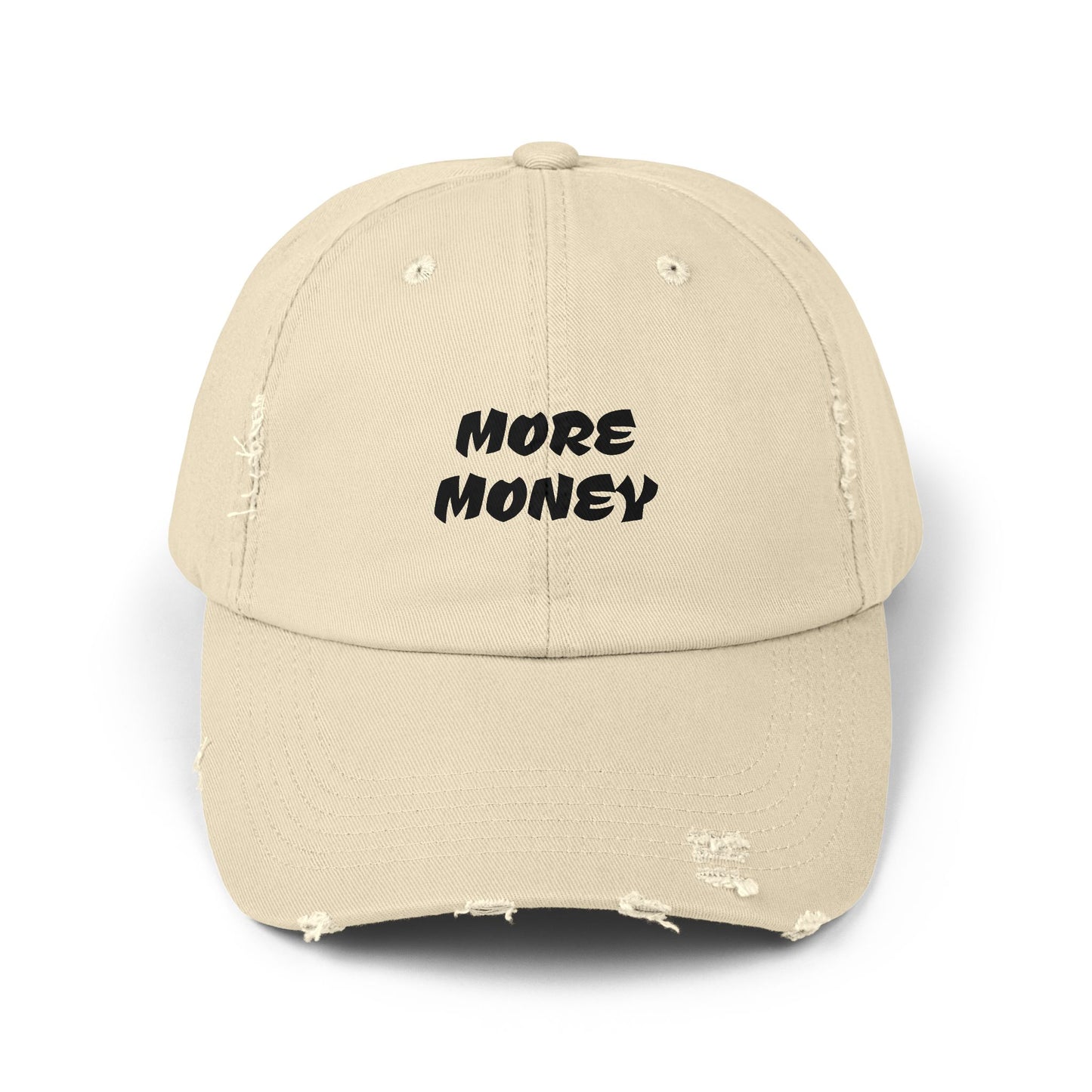 Unisex Distressed Cap - More Money Fashion Hat for Everyday Style