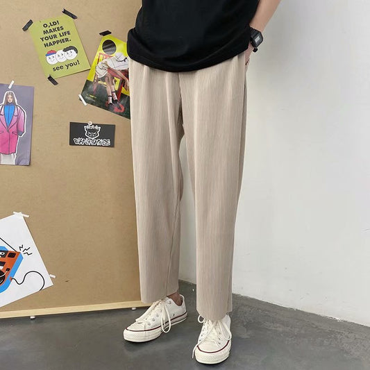 Casual Pleated Straight Hong Kong Style Thin Wide-leg Pants
