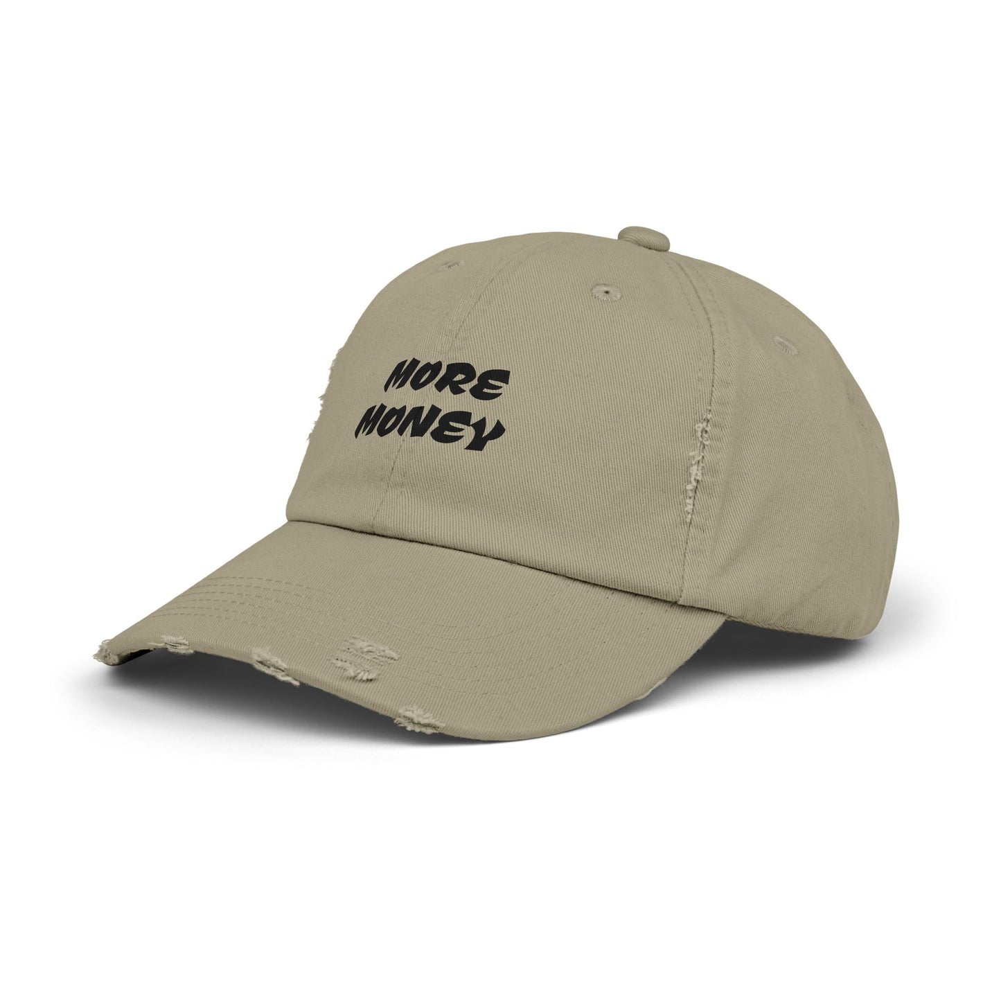 Unisex Distressed Cap - More Money Fashion Hat for Everyday Style