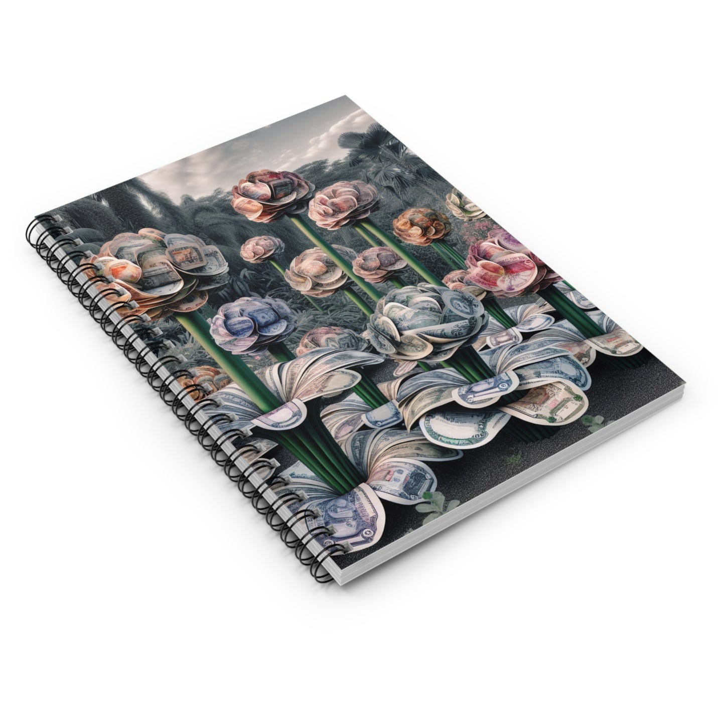 Money Blooms Spiral Notebook - Ruled Line for Creative Minds