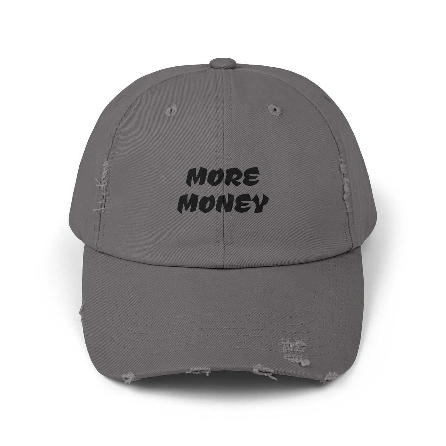 Unisex Distressed Cap - More Money Fashion Hat for Everyday Style
