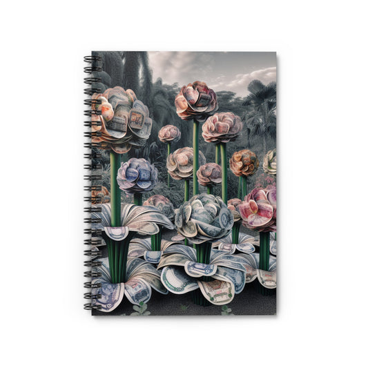 Money Blooms Spiral Notebook - Ruled Line for Creative Minds