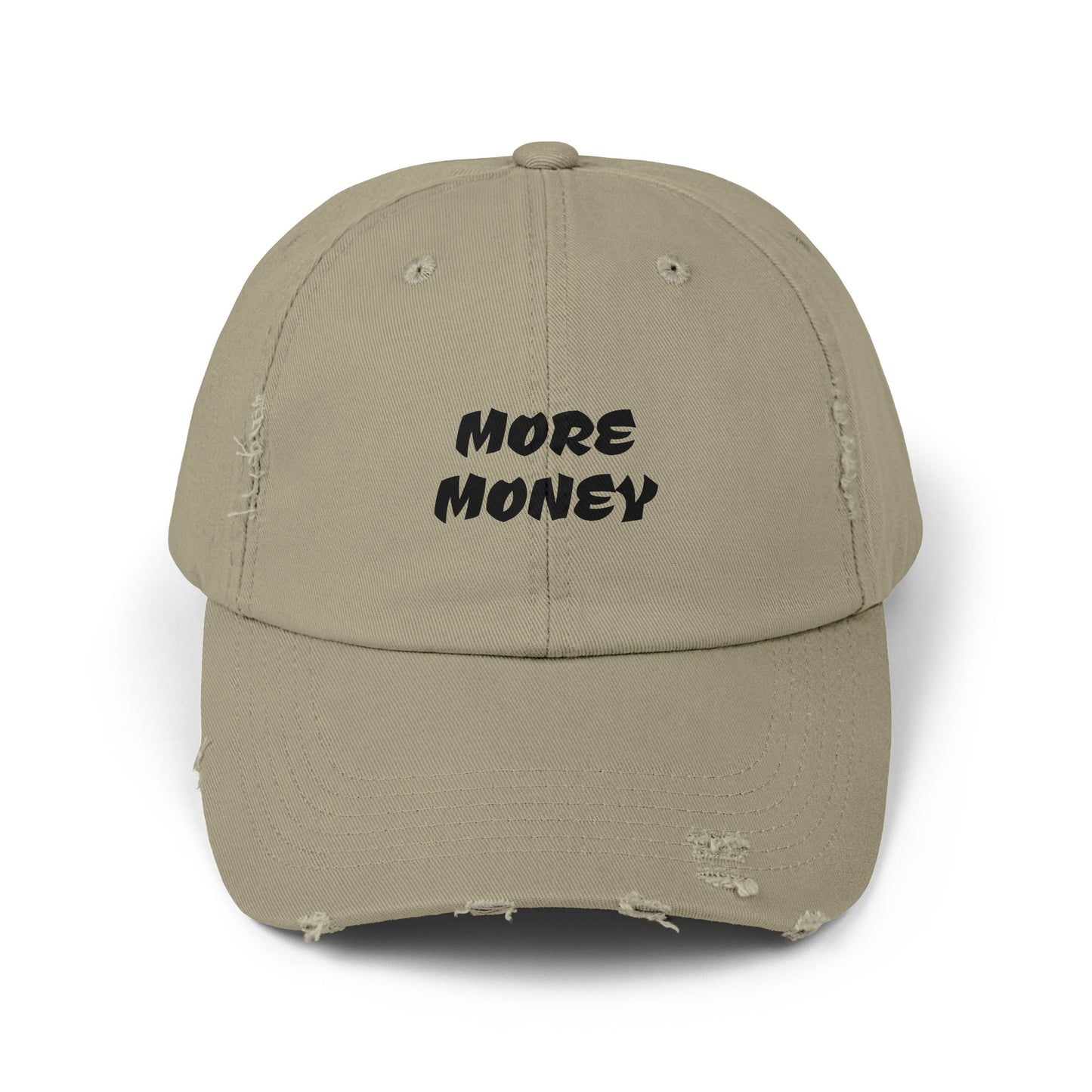 Unisex Distressed Cap - More Money Fashion Hat for Everyday Style