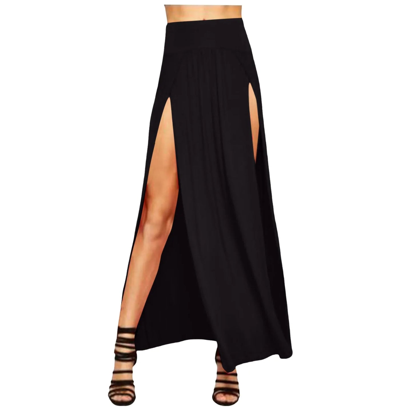 Skirts for Women Womens Double Split Maxi Long Skirt Ladies Short Leather Skirt
