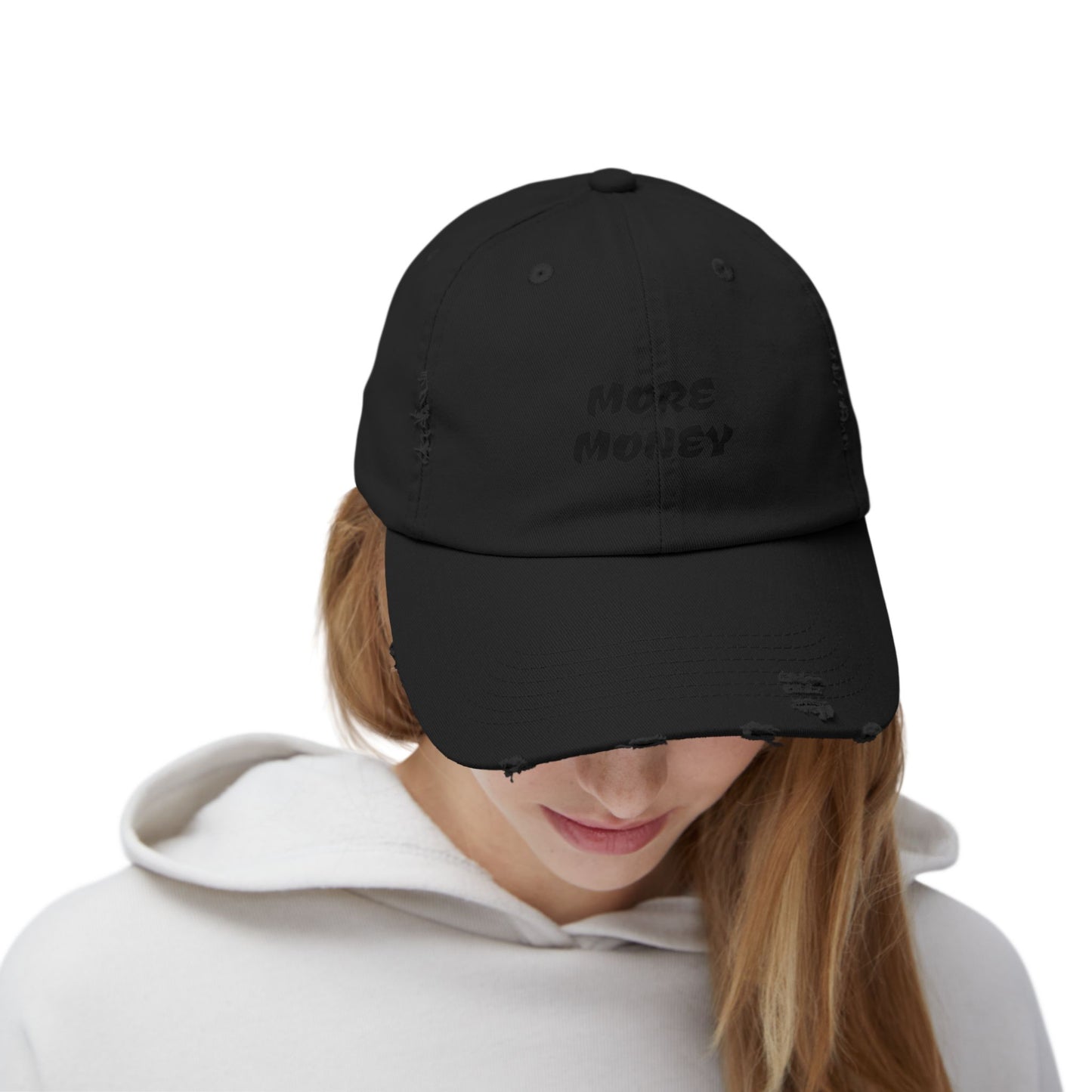 Unisex Distressed Cap - More Money Fashion Hat for Everyday Style