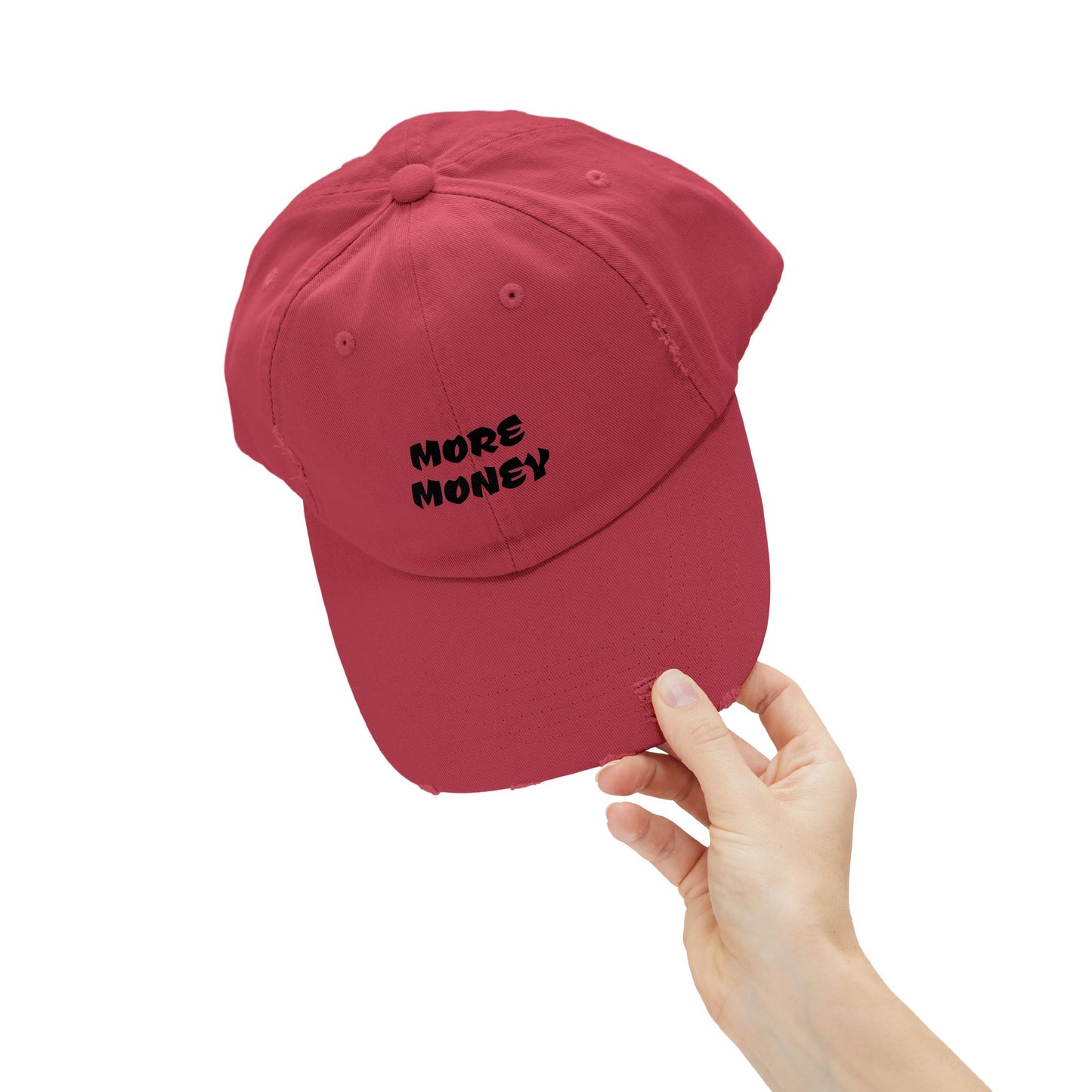 Unisex Distressed Cap - More Money Fashion Hat for Everyday Style