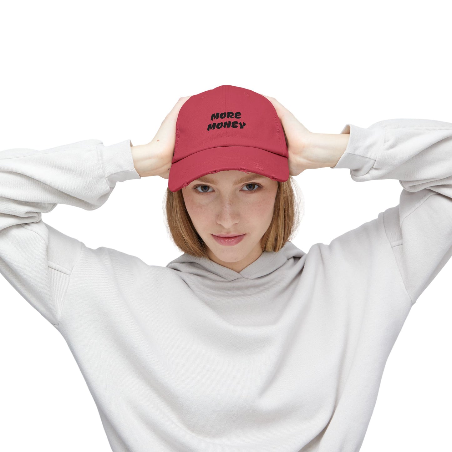 Unisex Distressed Cap - More Money Fashion Hat for Everyday Style