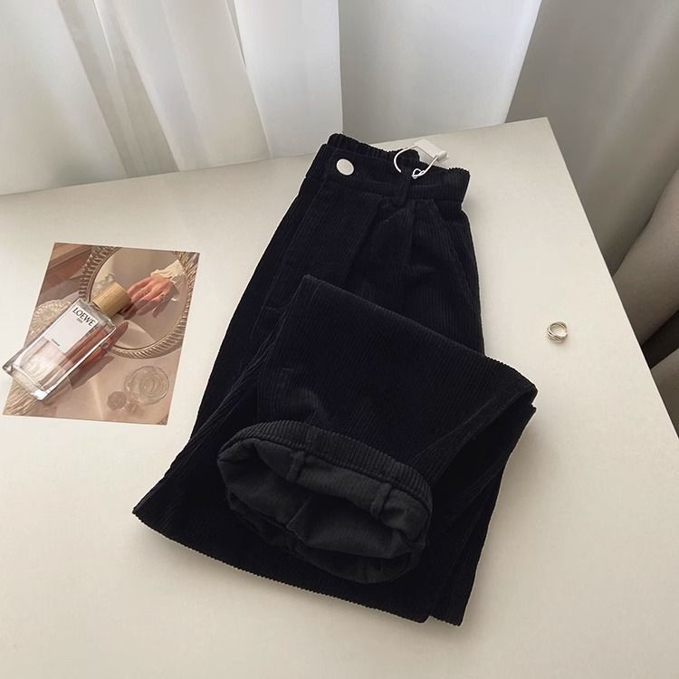 Suit Pants Women's High Waist Corduroy Slimming