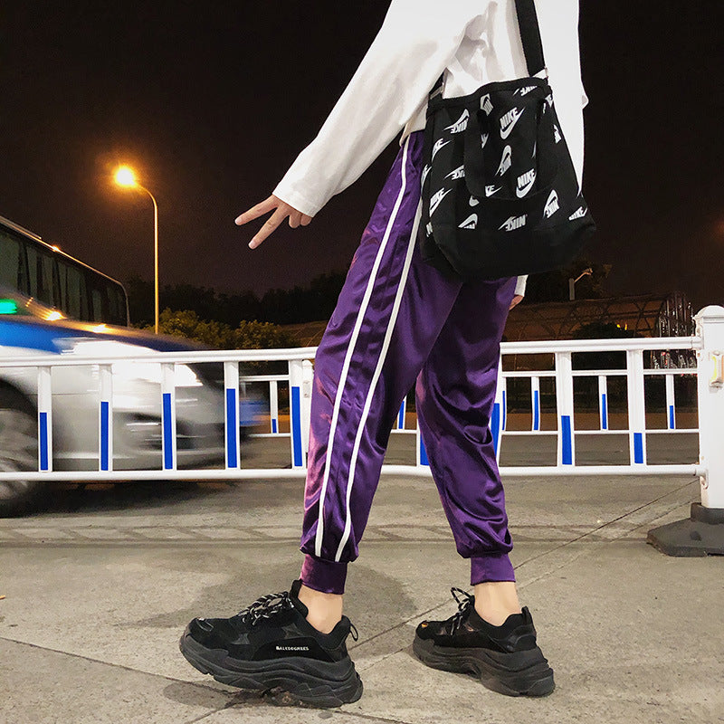 Men's Bright Cool Disco Stage Parallel Bars Sports Casual Pants