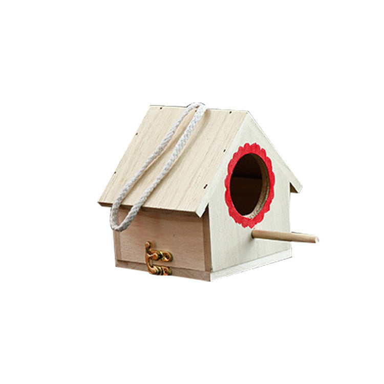 Wood Outdoor Hanging Type Of Budgerigar Breeding Bird House