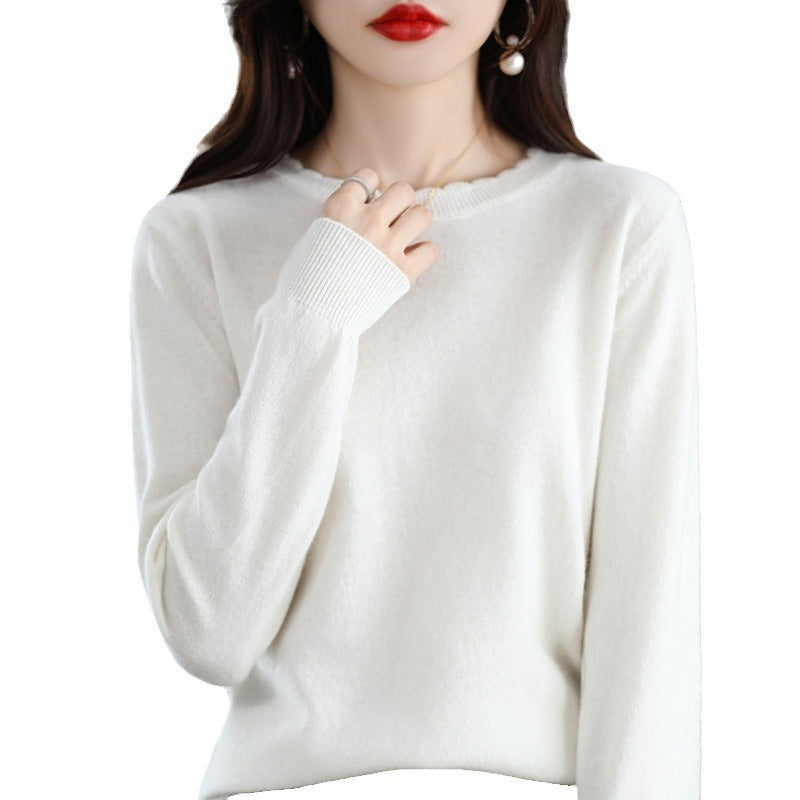Wool Blended Autumn And Winter New Women's Mock-neck Mid-length Sleeve Knitwear