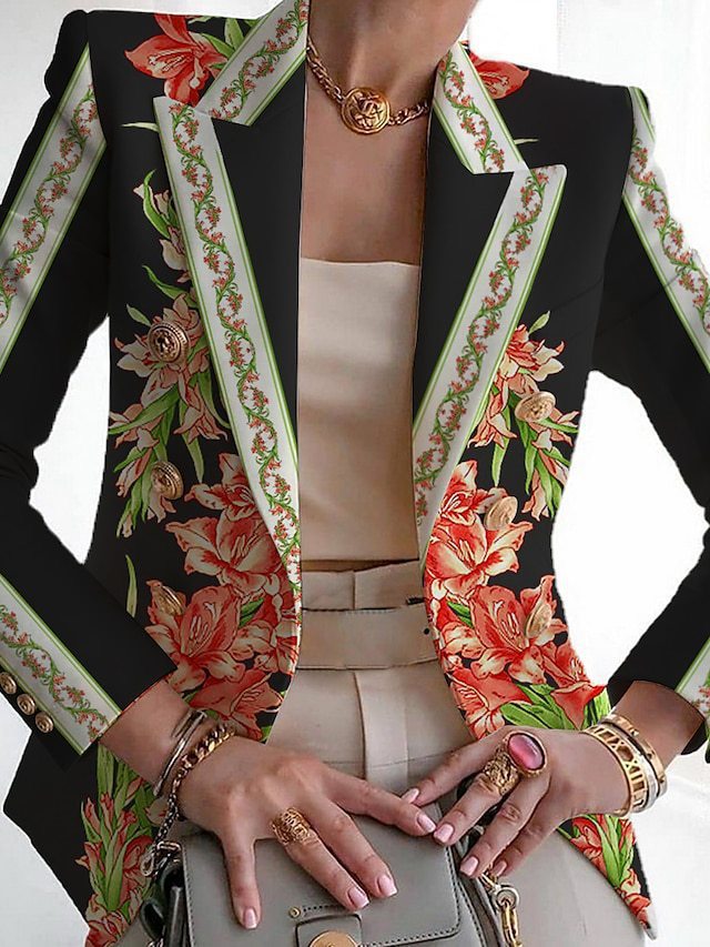 Women's Clothing Fashion Printed Suit Slim Fit