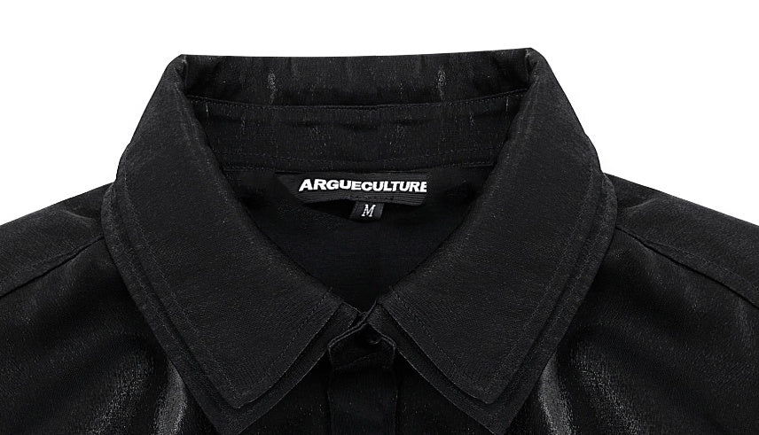 Streamer Hollow-out Deconstruction Padded Shoulder Shirt