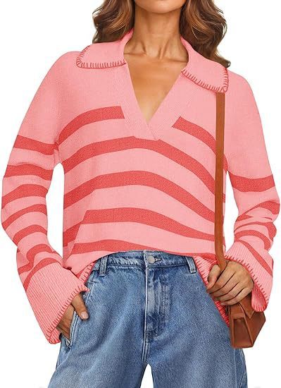 Women's V-neck Pullover Leisure Knitted Top