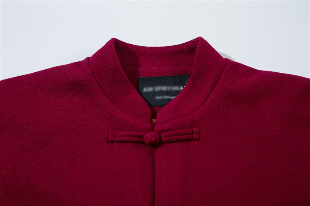 Chinese Style Buckle Stand Collar Casual Tang Suit Coat Men
