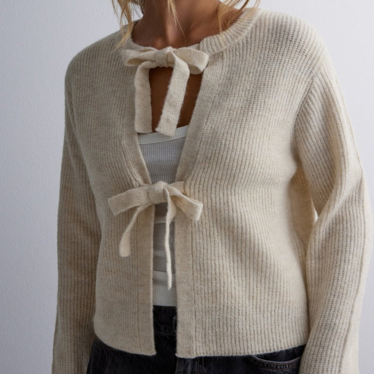 Women's Top Drawstring Cardigan Loose Sweater