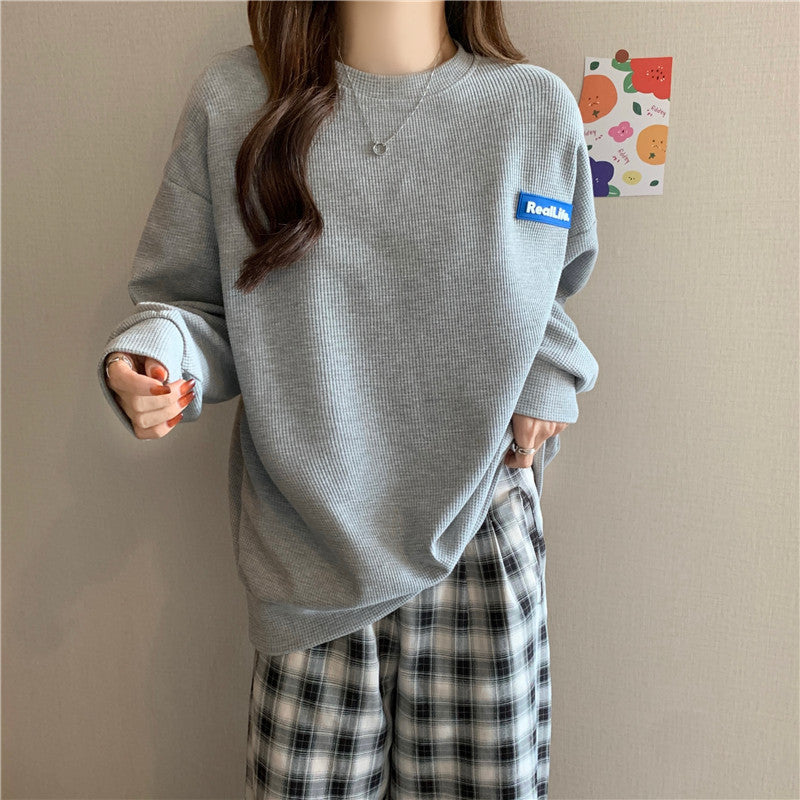 Slimming And Simple Wind Round-neck Non-hoodie Coat