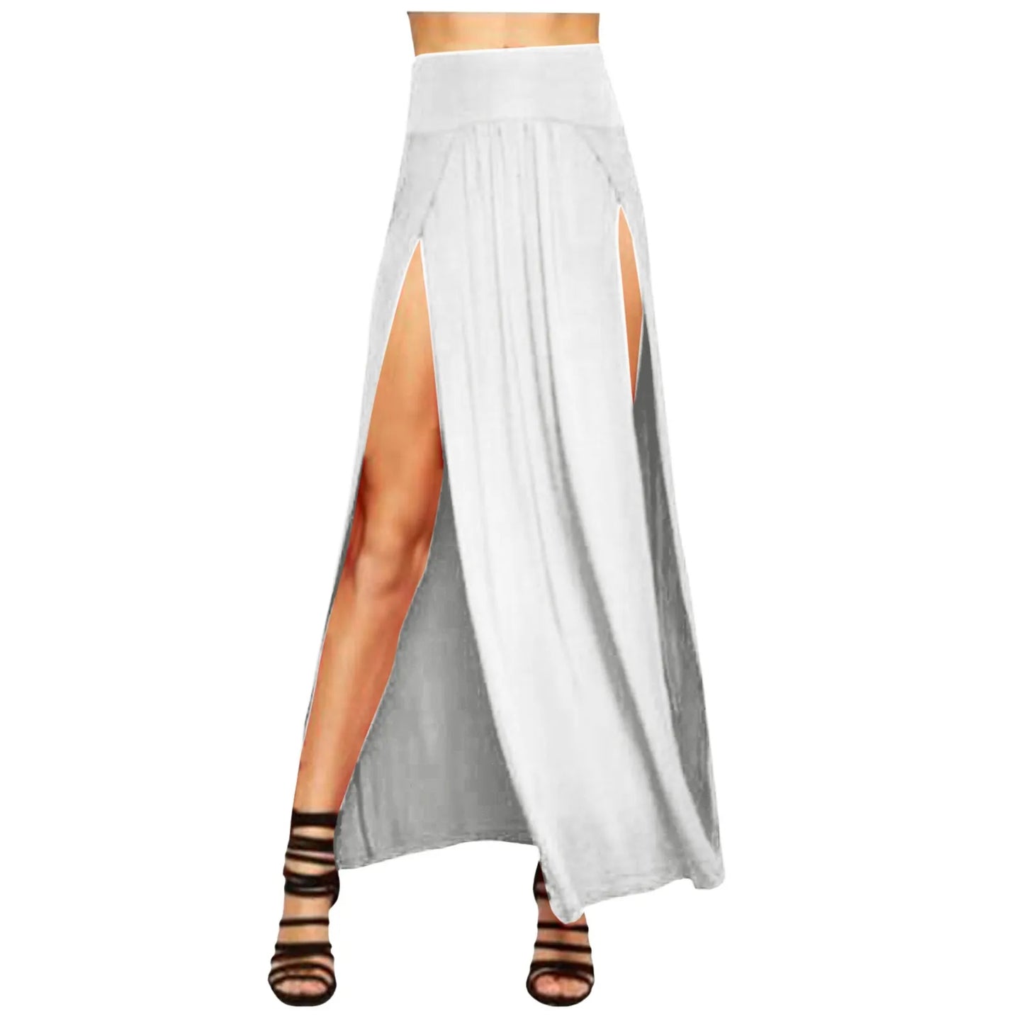 Skirts for Women Womens Double Split Maxi Long Skirt Ladies Short Leather Skirt