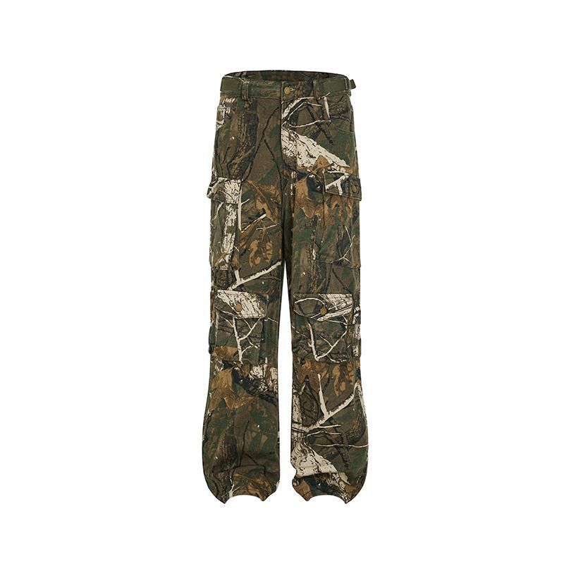 Real Shot American Street Fashion Personality Camouflage Loose Trousers