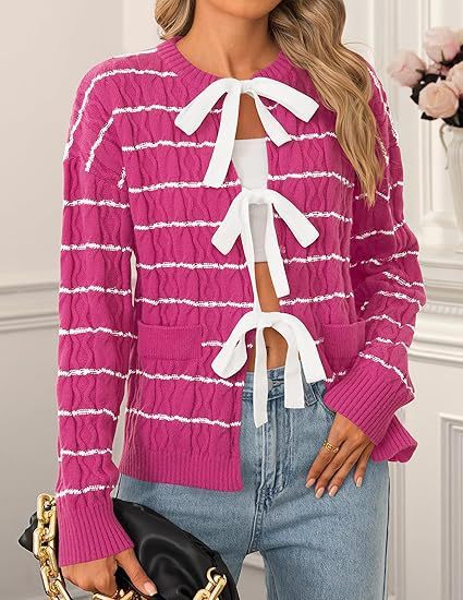 Women's Knitted Cardigan Tied Top