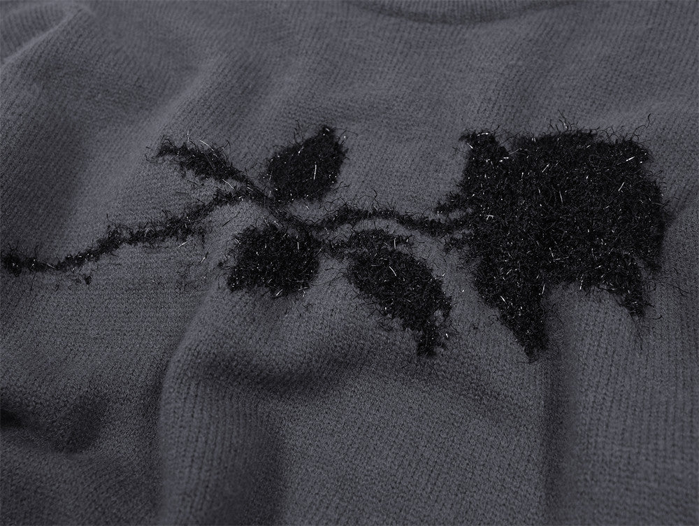 Fashion Personality Rose Loose Sweater Men