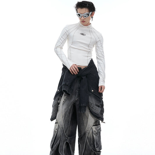 Slim-fit Half-turtleneck T-shirt Top