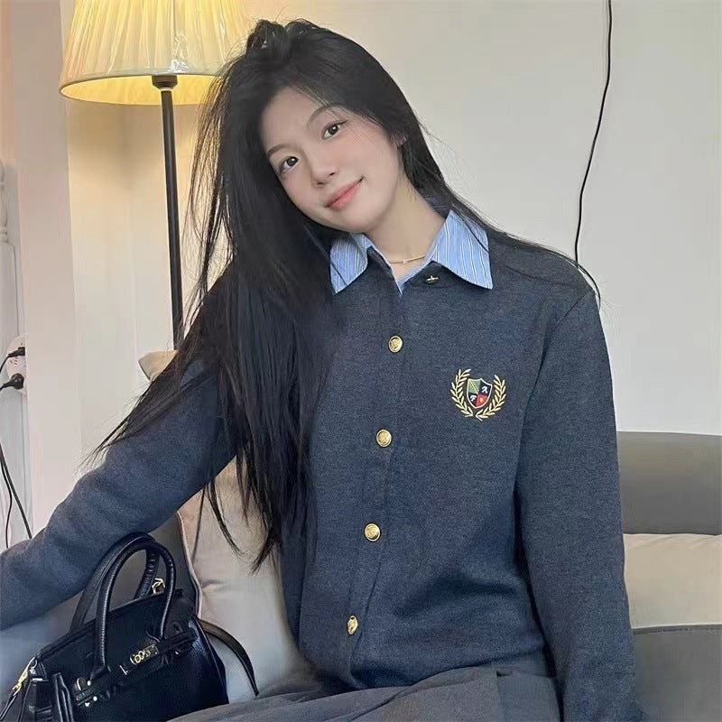Knitted Round Neck Long Sleeve Coat For Women