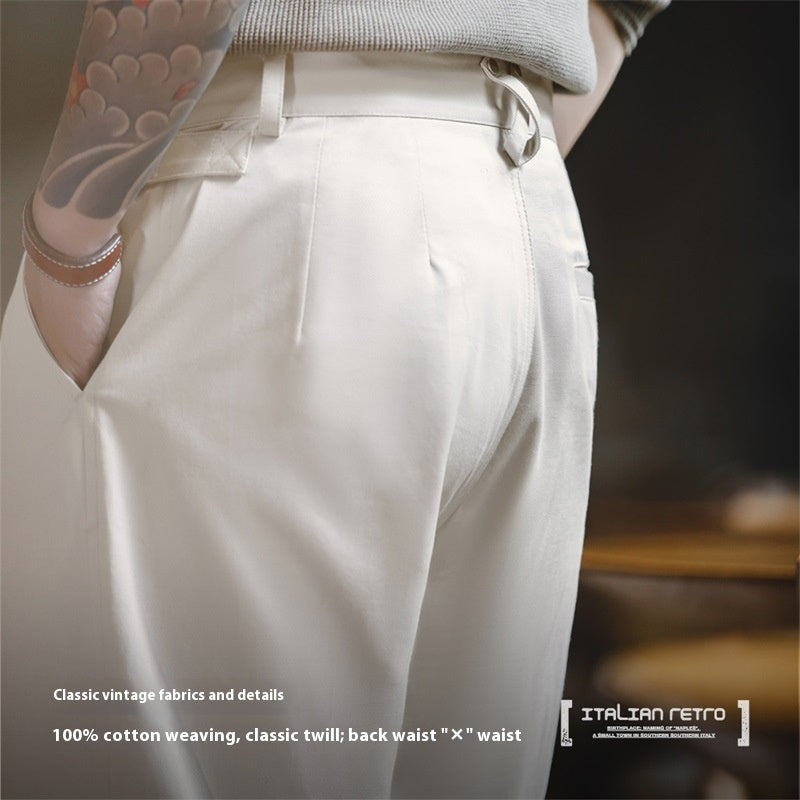 Vintage Naples Trousers Design Sense Straight Casual Pants