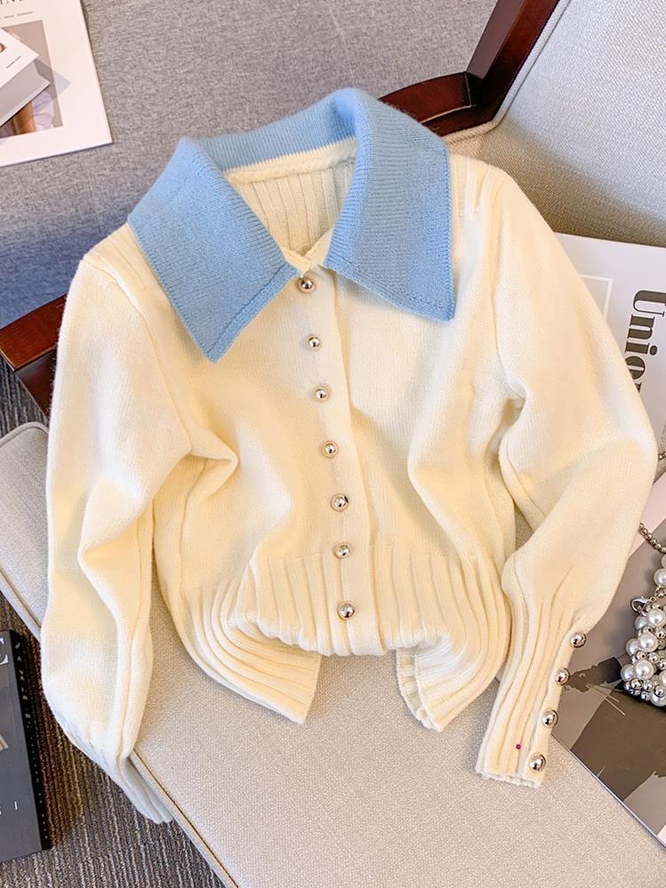 Gentle Youthful Short Soft Glutinous Sweater Coat