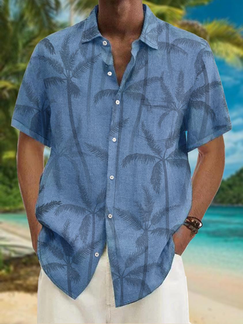 Lapel Beach Short Sleeve Shirt