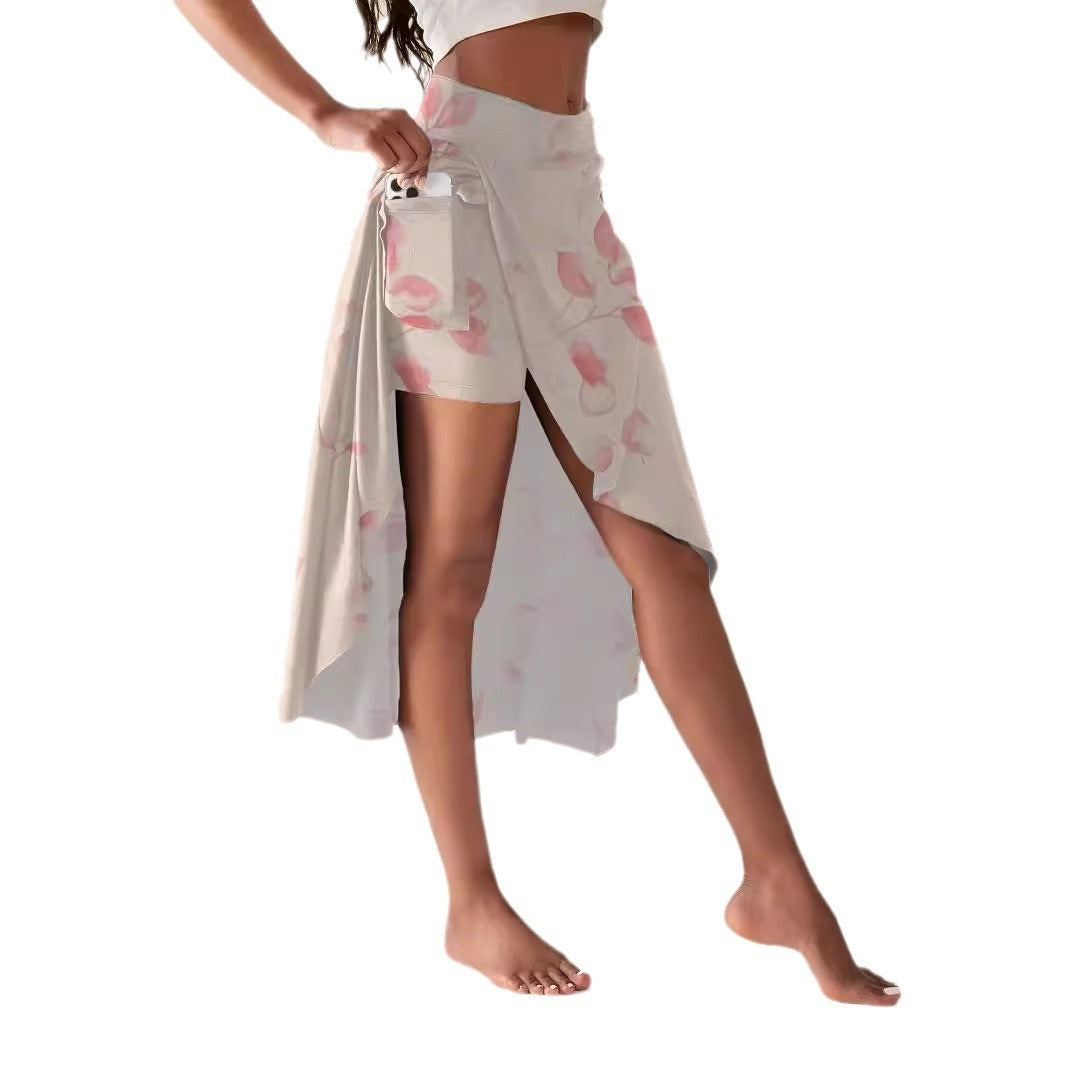 Split Pocket Inner Shorts Skirt New Flower Women's Clothing