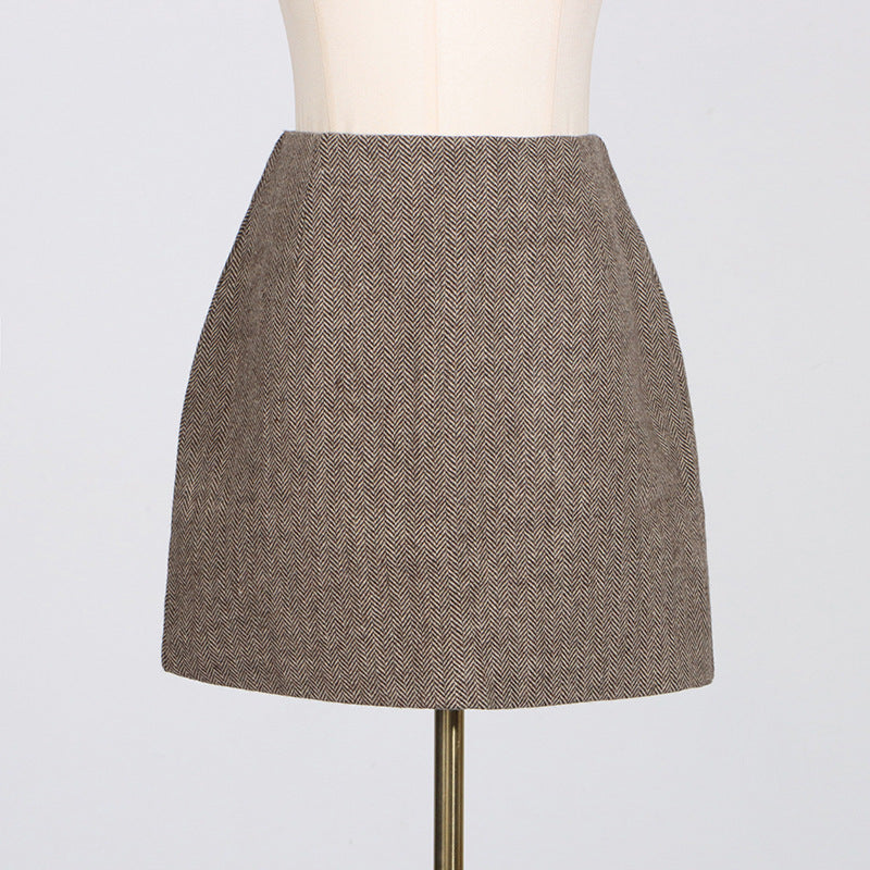 Elegant Style High Waist A- Line Skirt Fashionable Three-dimensional Flower Stitching Design Short Skirt