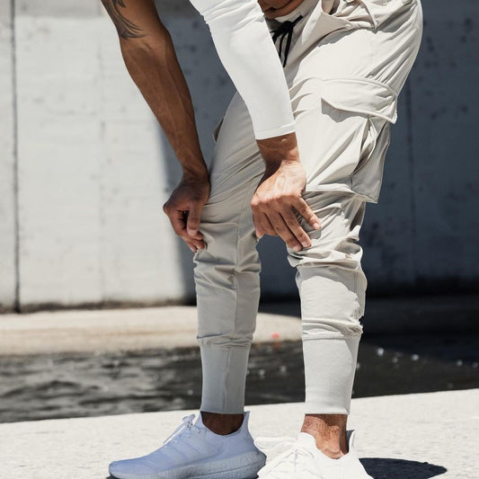 Men's Loose Thin Ice Silk Ankle-tied Trousers