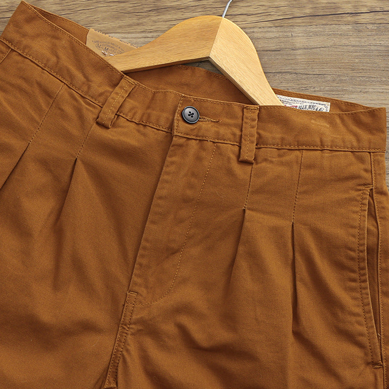 Autumn Cotton Straight Cargo Pants Men's