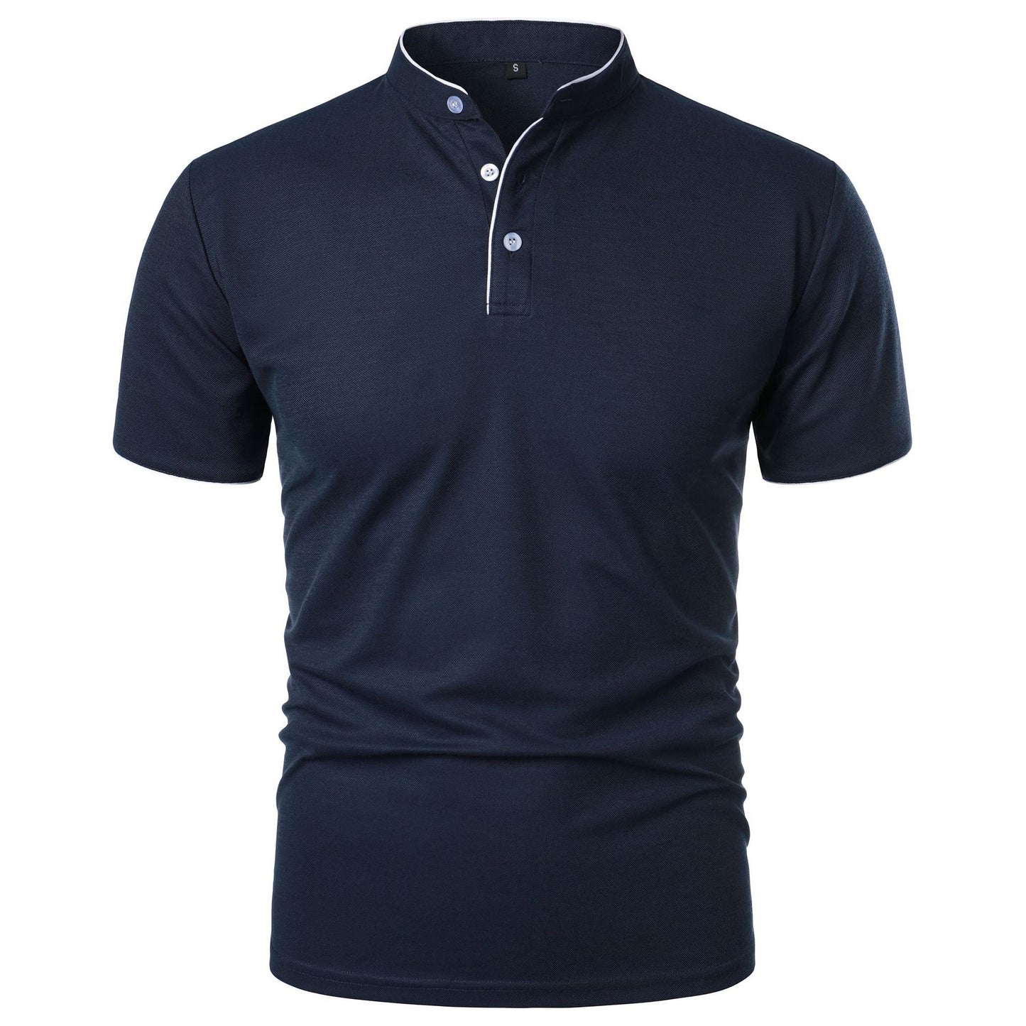 Men's Summer Solid Color Top Popular Short Sleeve Slim Fit European And American Short Sleeve