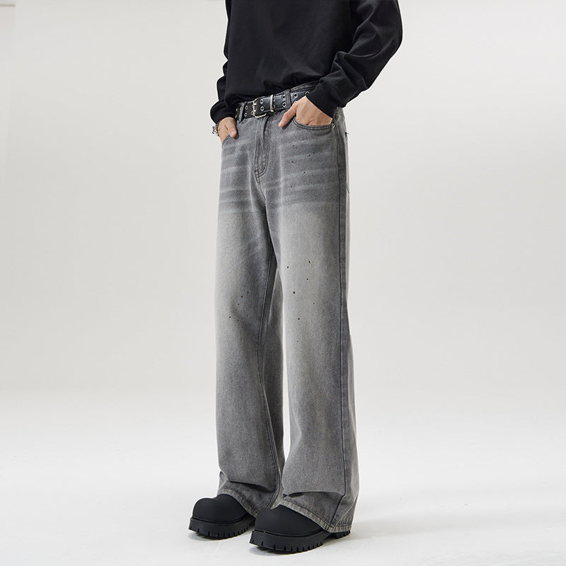 Men's Fashion Personalized Splash-ink Skinny Jeans