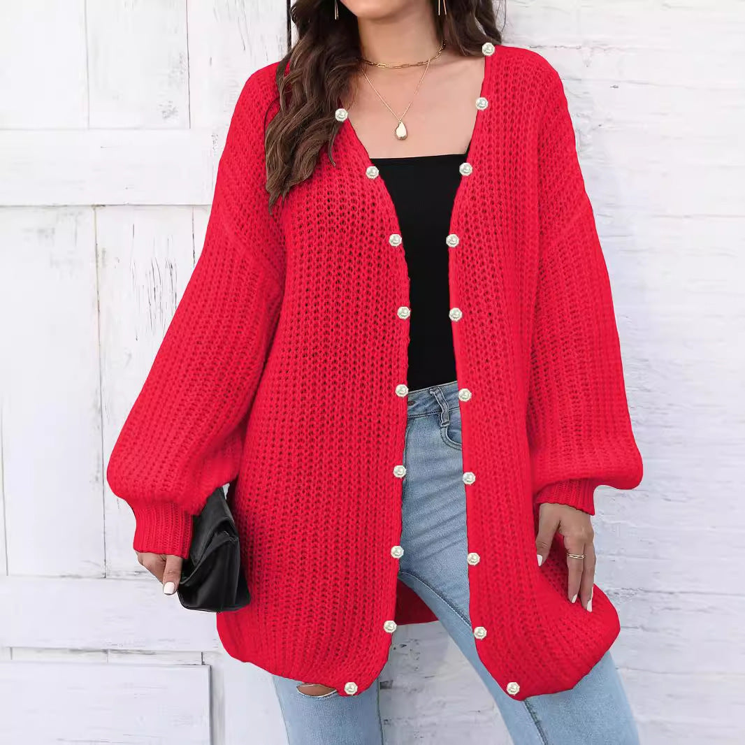 Women's Thick Coat Thick Needle Woven Sweater