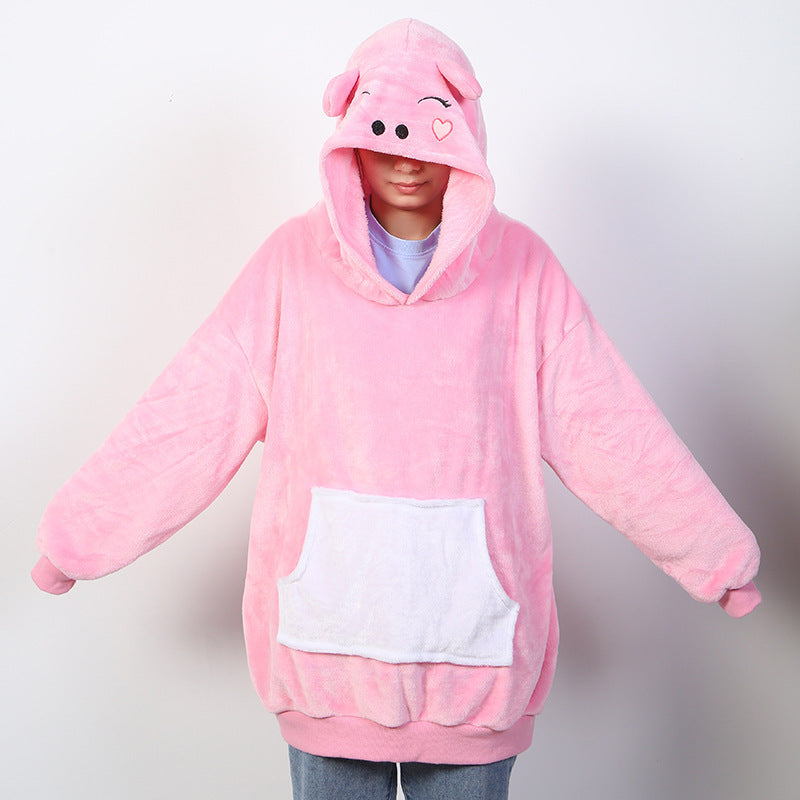 Pure Color Comfort Casual Hooded Outerwear Sweater