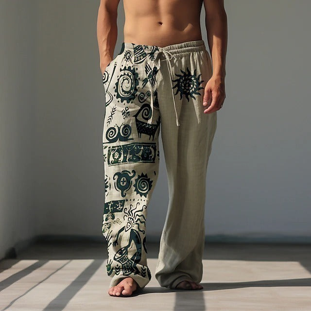 Men's Fashion Retro Ethnic Hawaiian Trousers