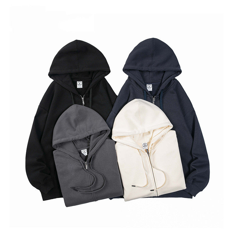 Soft Zipper Hooded Hooded Cardigan Sweater Men