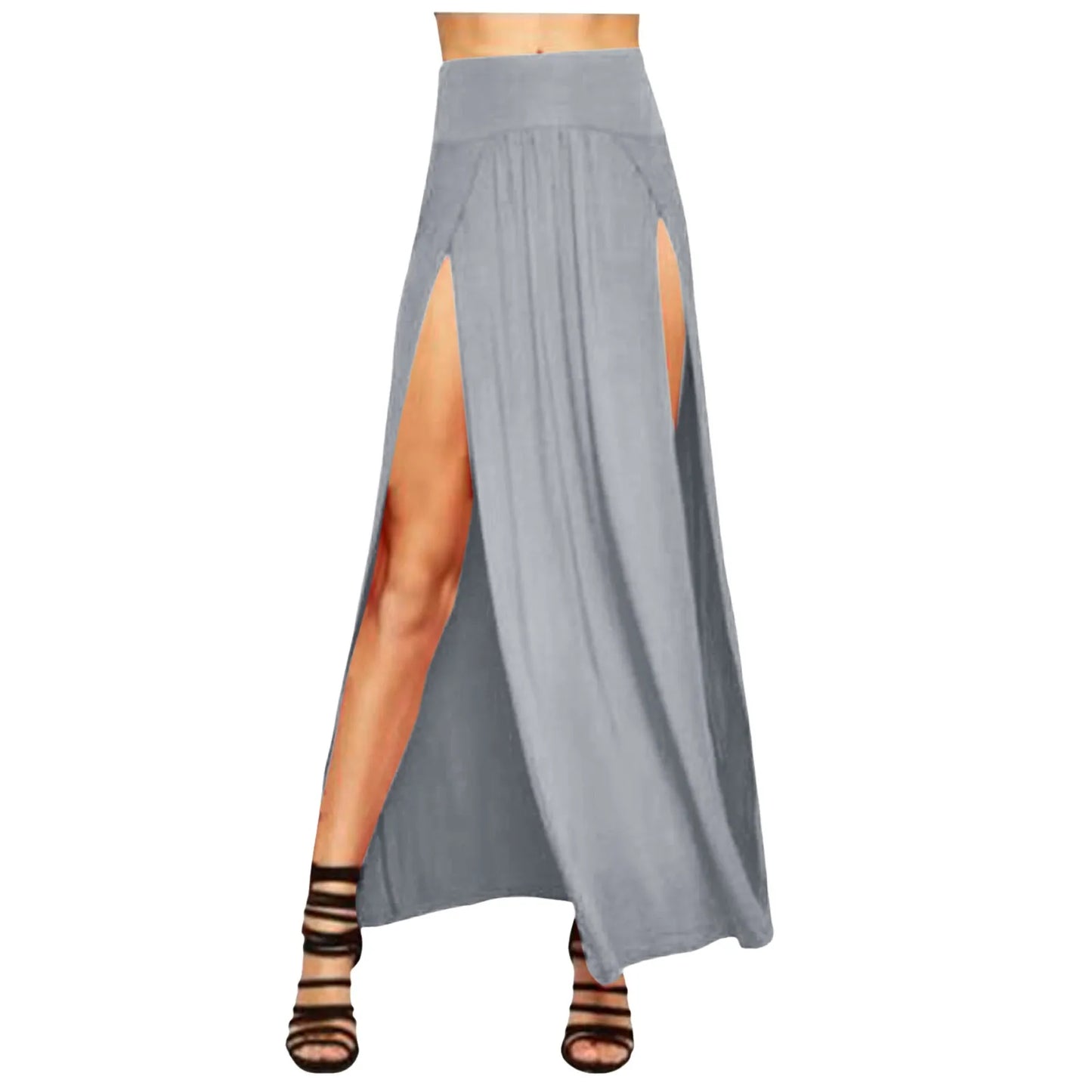 Skirts for Women Womens Double Split Maxi Long Skirt Ladies Short Leather Skirt