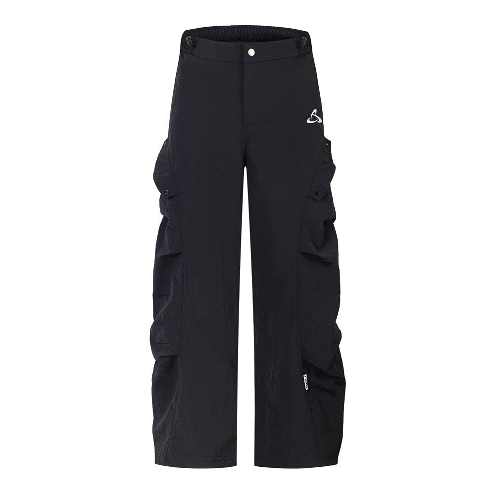 Vibe Style Design Side Fold Loose-fitting Wide-leg Trousers Men