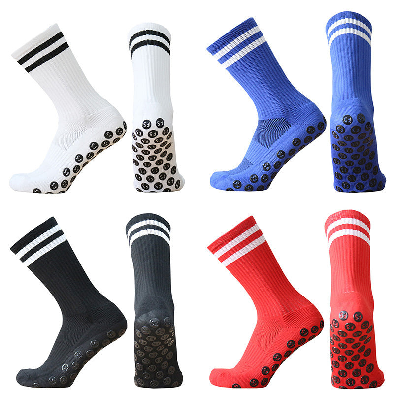 Striped Men's And Women's Towel Bottom Non-slip Football Training Competition Socks