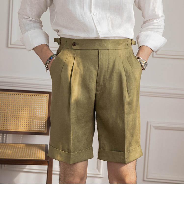 Linen Breathable Shorts Lightweight Italian All-match Casual Pants In Naples