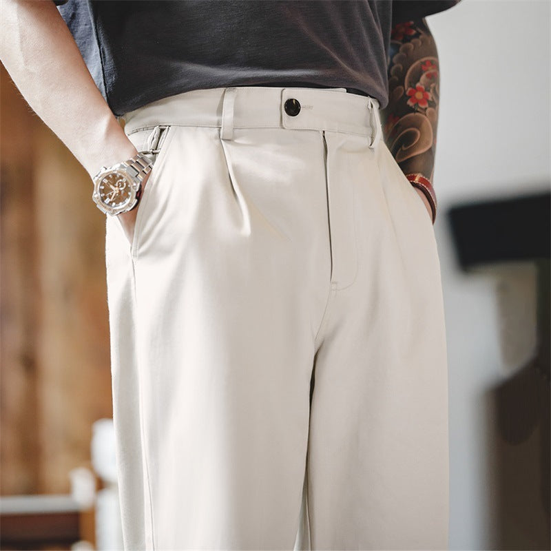 Vintage Naples Trousers Design Sense Straight Casual Pants