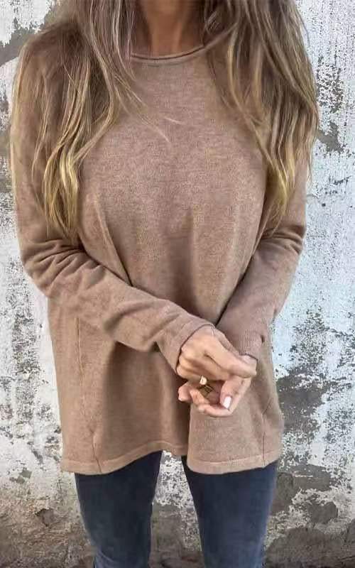 Women's Round Neck Long Sleeve T-shirt Top