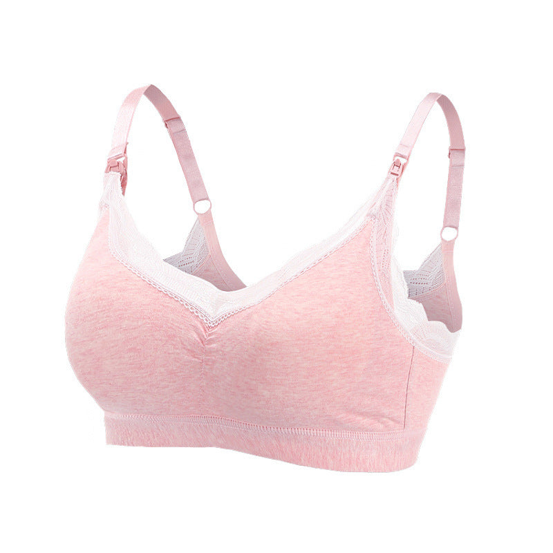 Pregnant Women's Small Lace Chest Cotton Nursing Bra Without Steel Ring